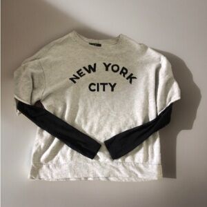 Forever 21 New York City shirt great pre-owned condition sheer sleeves medium